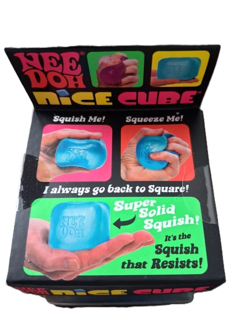 NeeDoh Nice Cube Blue Super Solid Squish Sensory Fidget Toy NWT - Picture 3 of 3